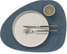 LIND DNA Tischsets Nupo - Leder - Dunkelblau - Curved - 44 x 37 cm - 2 Stück