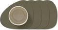 LIND DNA Untersetzer Nupo - Leder - Army Green - 13 x 11 cm - 4 Stück