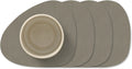 LIND DNA Untersetzer Nupo - Leder - Flintgrau - 13 x 11 cm - 4 Stück