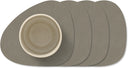 LIND DNA Untersetzer Nupo - Leder - Flintgrau - 13 x 11 cm - 4 Stück