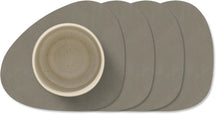 LIND DNA Untersetzer Nupo - Leder - Flintgrau - 13 x 11 cm - 4 Stück