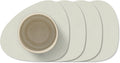 LIND DNA Untersetzer Nupo - Leder - Leinen - 13 x 11 cm - 4 Stück