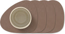 LIND DNA Untersetzer Nupo - Leder - Trüffel - 13 x 11 cm - 4 Stück