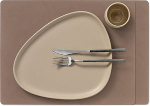 LIND DNA Tischsets Nupo - Leder - Trüffel - 45 x 35 cm - 2 Stück