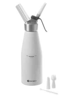 Hendi Sahnespender Weiß 500 ml + Sahnepatronen 10 Stück