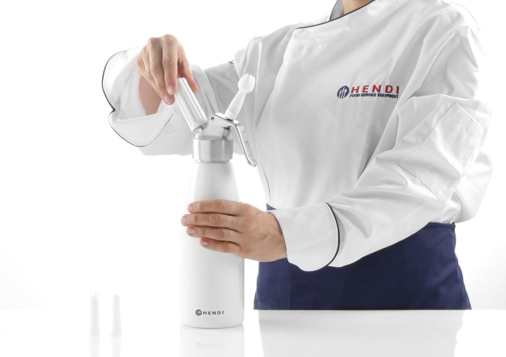 Hendi Sahnespender Weiß 500 ml + Sahnepatronen 10 Stück