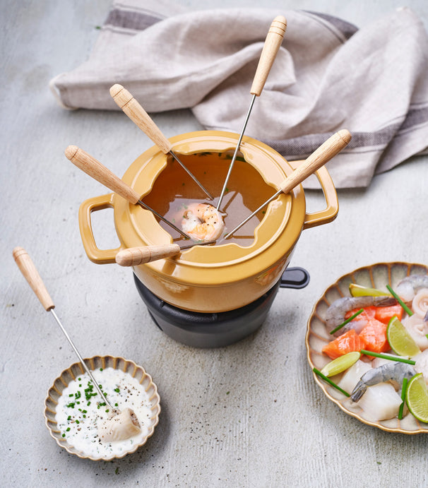 Cosy & Trendy Fondue-Set Fontestic Gusseisen Amber Gold - Ø 18 cm