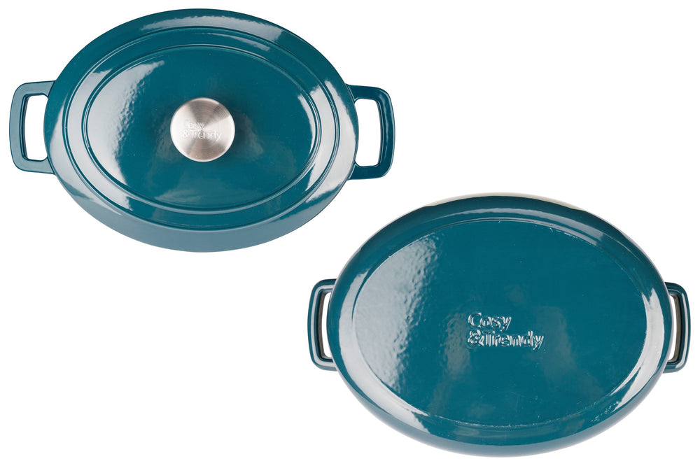 Cosy & Trendy Bräter Fontestic Gusseisen Green Heron Oval – 31 x 24 cm – emailliert