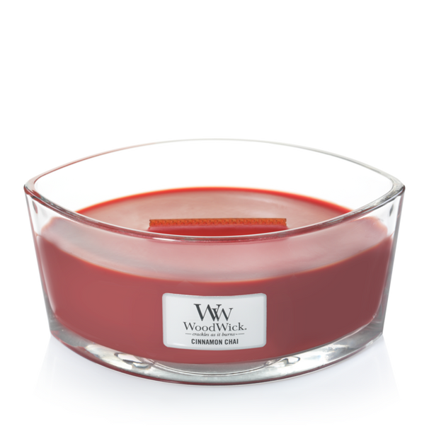 WoodWick Duftkerze Ellipse Zimt Chai - 9 cm / 19 cm