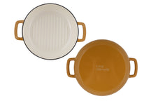 Cosy & Trendy Grillpfanne Fontestic aus Gusseisen Amber Gold Ø 28 cm – emaillierte Antihaftbeschichtung – geeignet für alle Herdarten