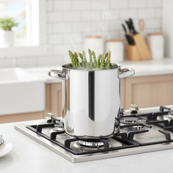 Cookinglife Spargeltopf / Pastatopf Edelstahl - ø 14 cm / 3.2 Liter