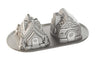 Nordic Ware Kuchenform Lebkuchenhaus Duet Silber - Aluguss - 32 x 17 cm