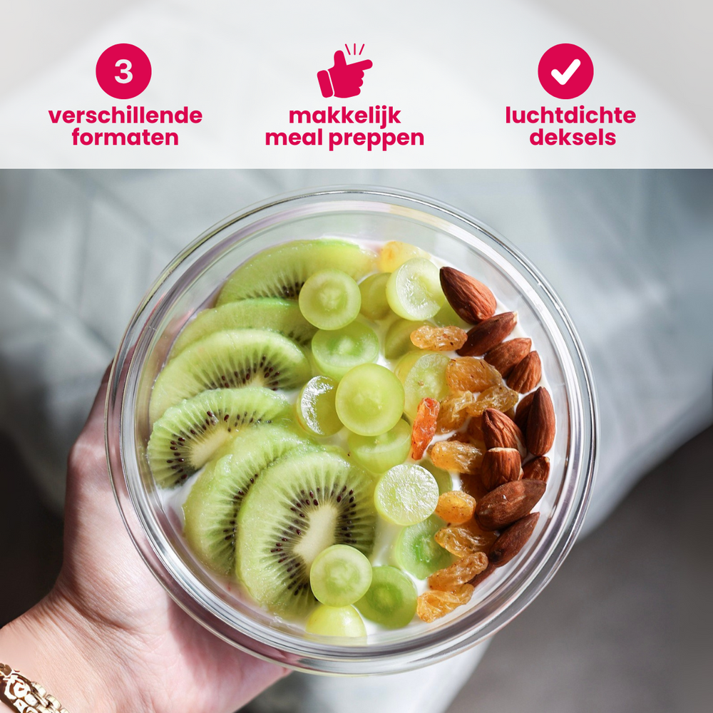 Sareva Gläser Auflaufformen / Frischhaltedose Cook & Fresh - Rund - 3-teilig
