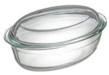 Sareva Auflaufform mit Deckel - Hitzebeständiges Glas - Oval - 28 x 19 cm / 4 Liter