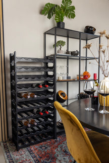 Cosy & Trendy Weinregal - Stapelbarer schwarzer Kunststoff - 60 Flaschen - 10 Stücke