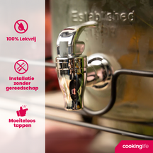 Cookinglife Dubbele Getränkespender - mit Halter - 2 x 4 Liter