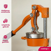Cookinglife Zitruspresse - Gusseisen - Hebelmodell - Orange