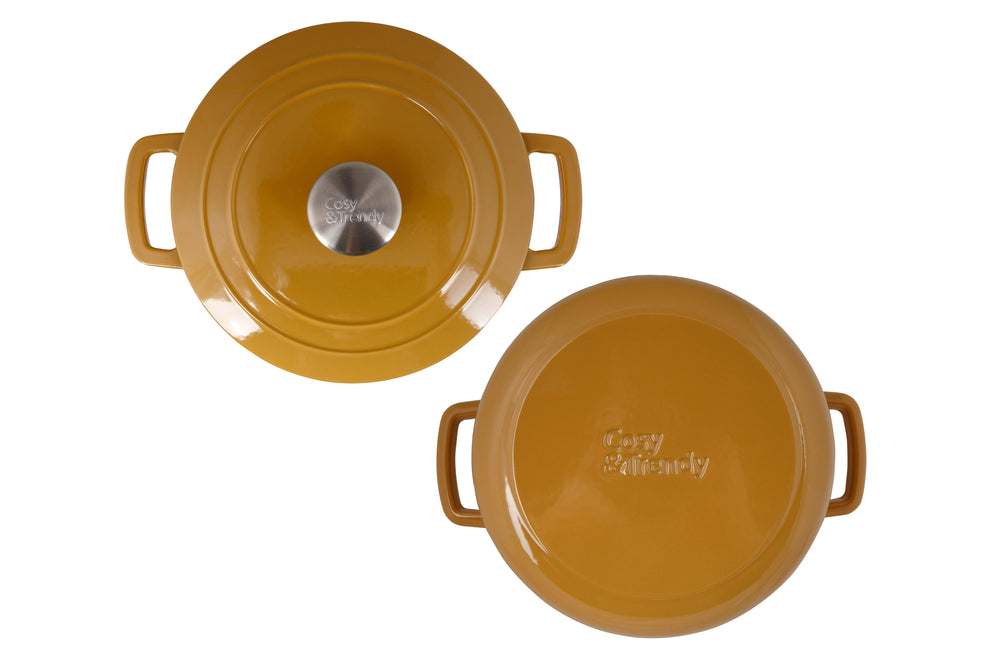 Cosy & Trendy Bräter Fontestic Gusseisen Amber Gold Ø 24 cm / 4,6 Liter – emailliert