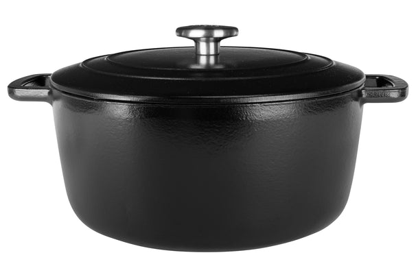 Cosy & Trendy Bräter Fontestic aus Gusseisen, Schwarz, Ø 28 cm / 6.8 Liter – emailliert
