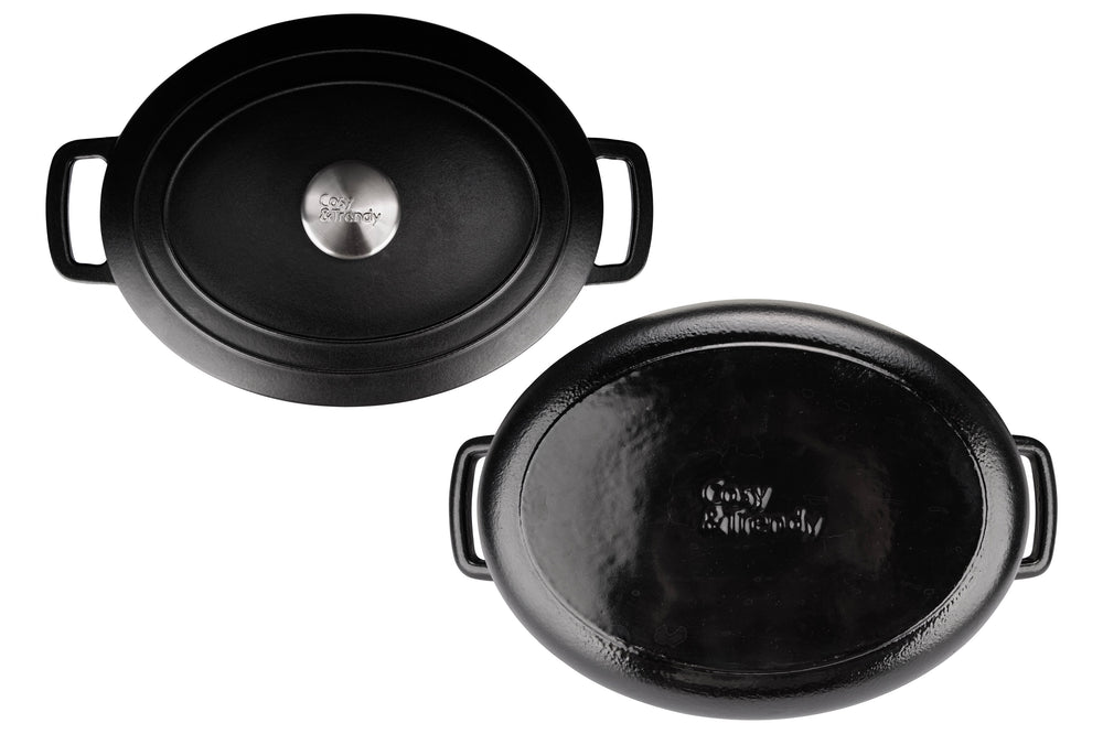 Cosy & Trendy Bräter Fontestic Gusseisen Schwarz Oval – 31 x 24 cm – Emailliert