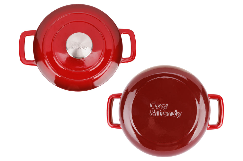 Cosy & Trendy Bräter Fontestic Gusseisen Traditionell Rot Ø 20 cm / 2,7 Liter - Emailliert
