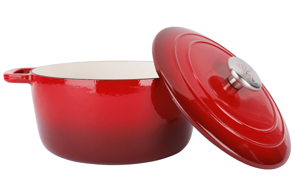 Cosy & Trendy Braadpan met deksel Fontestic Gietijzer Traditional Red ø 28 cm / 6.8 Liter - open