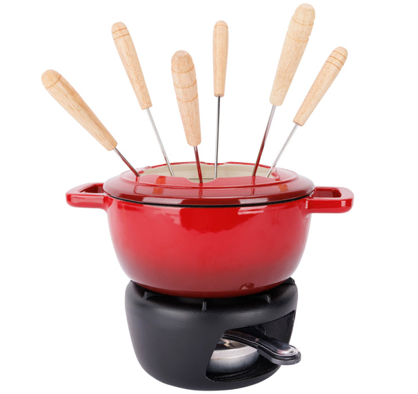 Cosy & Trendy Fondue-Set Fontestic Gusseisen Traditionell Rot - Ø 18 cm
