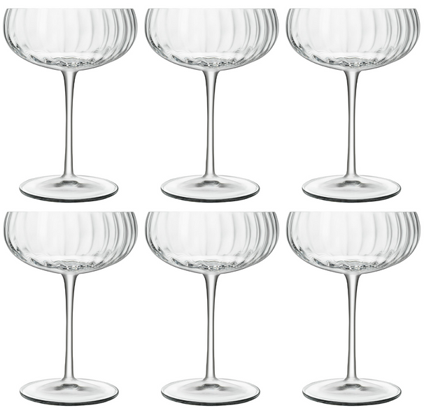 Luigi Bormioli Champagnergläser – Flöten – Champagner-Coupé – Speakeasies – 300 ml – 6er-Set