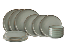 ASA Selection Geschirrset Saisons - Eucalyptus - 18-teilig / 6 Personen - 6 Speiseteller, 6 Schalen und 6 Frühstücksteller