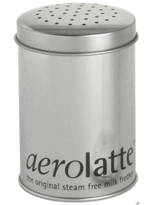 Aerolatte Kakaostreuer Aluminium 10cm Silber - Kakao Zimt Puderzucker Streuer