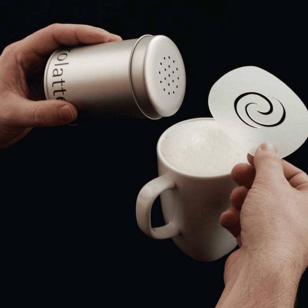 Aerolatte Kakaostreuer Aluminium 10cm Silber - Kakao Zimt Puderzucker Streuer