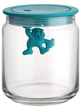 Alessi Vorratsglas Gianni A Little Man Holding On Tight Blau - 700 ml - Mattia Di Rosa - AMDR04 AZ