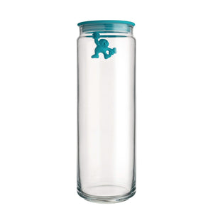 Alessi Vorratsglas Gianni A Little Man Holding On Tight Blau - 2 Liter - Mattia Di Rosa - AMDR08 AZ