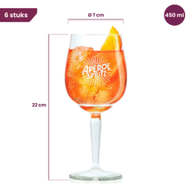 Aperol Spritz Gläser - 450 ml - Offizielles Glas - 6 Stück