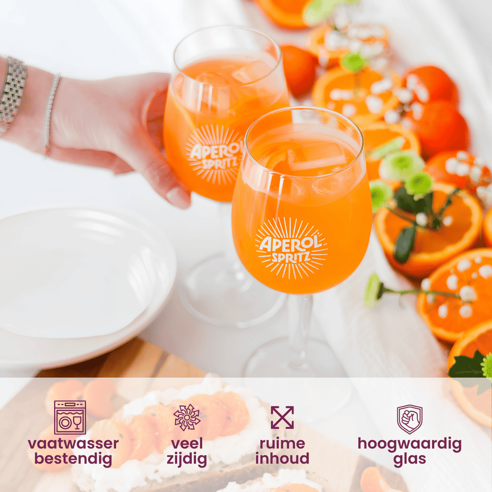 Aperol Spritz Gläser - 450 ml - Offizielles Glas - 6 Stück