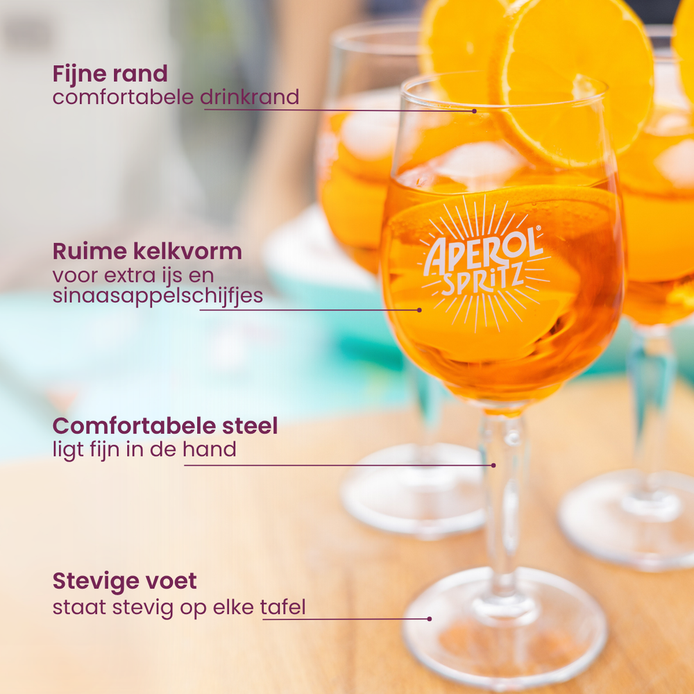 Aperol Spritz Gläser - 450 ml - Offizielles Glas - 6 Stück