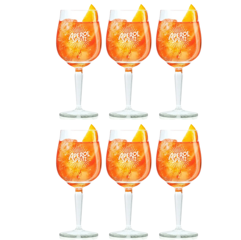 Aperol Spritz Gläser - 450 ml - Offizielles Glas - 6 Stück