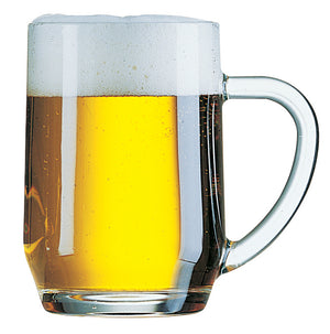 Arcoroc Bierkrug Glas 560 ml - Bierglas mit Henkel, spülmaschinenfest - Haworth
