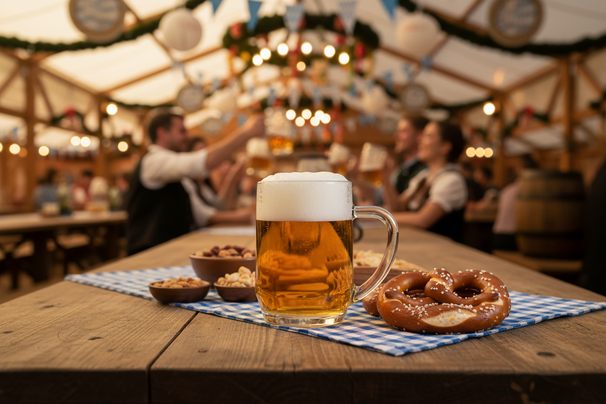 Arcoroc Bierkrug Glas 560 ml - Bierglas mit Henkel, spülmaschinenfest - Haworth