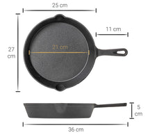 Blackwell Pfannenset Gusseisen – Bratpfanne Ø 25 cm und Grillpfanne 23 x 23 cm – geeignet für alle Wärmequellen – ohne Antihaftbeschichtung 