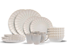 Cosy &amp; Trendy Astera Pure 16-teiliges Geschirrset für 4 Personen – 4 Speiseteller, 4 Frühstücksteller, 4 Schüsseln und 4 Becher