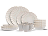 Cosy &amp; Trendy Astera Pure 16-teiliges Geschirrset für 4 Personen – 4 Speiseteller, 4 Frühstücksteller, 4 Schüsseln und 4 Becher