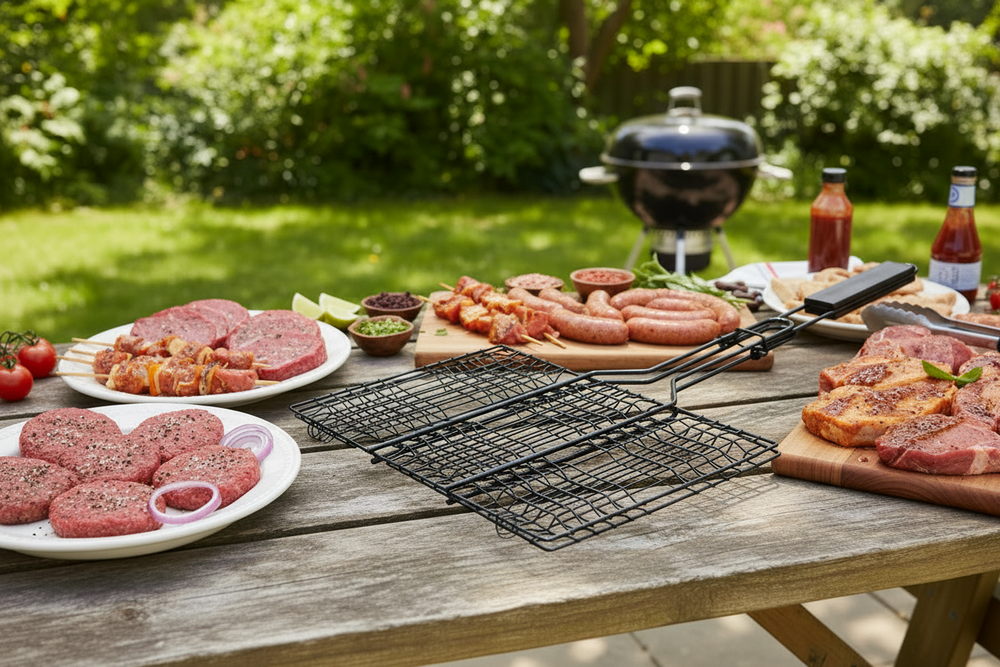 Cookinglife BBQ Hamburgergrill Fire & Flavour 32,5 x 22 cm - Antihaft Metall