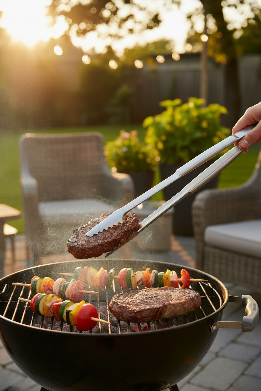 Cookinglife BBQ Zange Fire & Flavour RVS 43 cm - Grillzange für Fleisch und Gemüse