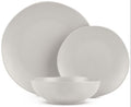 BerlingerHaus Geschirrset Matt Creme Rund - 18-teilig / 6 Personen - 6 Speiseteller, 6 Frühstücksteller und 6 Suppenteller