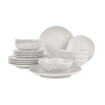 BerlingerHaus Geschirrset Matt Creme Rund - 18-teilig / 6 Personen - 6 Speiseteller, 6 Frühstücksteller und 6 Suppenteller