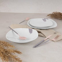 BerlingerHaus Geschirrset Taupe - 18-teilig / 6 Personen - 6 Speiseteller, 6 Frühstücksteller und 6 Suppenteller