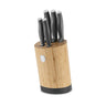 BerlingerHaus Messerblock Matt Anthrazit Rund 6-teilig - Kochmesser, Brotmesser, Santokumesser, Officemesser & Schälmesser