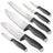BerlingerHaus Messerset Matt Anthrazit 6-teilig - Kochmesser, Brotmesser, Santokumesser, Officemesser, Schälmesser & Mini Santokumesser