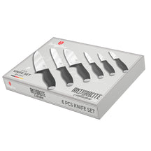 BerlingerHaus Messerset Matt Anthrazit 6-teilig - Kochmesser, Brotmesser, Santokumesser, Officemesser, Schälmesser & Mini Santokumesser